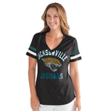 Officially Licensed NFL Women's Extra Point Bling Tee by Glll-Jacksonville Jaguars