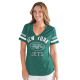 Officially Licensed NFL Women's Extra Point Bling Tee by Glll-New Jersey Jets