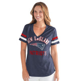 Officially Licensed NFL Women's Extra Point Bling Tee by Glll-New England Patriots