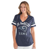 Officially Licensed NFL Women's Extra Point Bling Tee by Glll-Los Angeles Rams