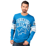 Officially Licensed NFL Power Move LongSleeve Graphic Tee by Glll-Detroit Lions