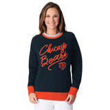 Officially Licensed NFL Women's Fleece Hail Mary Sweatshirt by Glll-Chicago Bears