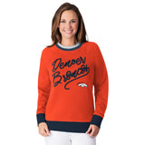 Officially Licensed NFL Women's Fleece Hail Mary Sweatshirt by Glll-Denver Broncos