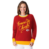 Officially Licensed NFL Women's Fleece Hail Mary Sweatshirt by Glll-Kansas City Chiefs