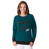Officially Licensed NFL Women's Fleece Hail Mary Sweatshirt by Glll-Philadelphia Eagles