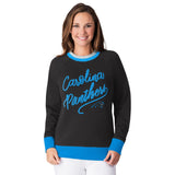 Officially Licensed NFL Women's Fleece Hail Mary Sweatshirt by Glll-Carolina Panthers
