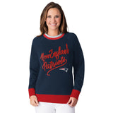 Officially Licensed NFL Women's Fleece Hail Mary Sweatshirt by Glll-New England Patriots