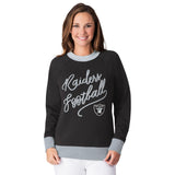 Officially Licensed NFL Women's Fleece Hail Mary Sweatshirt by Glll-Oakland Raiders