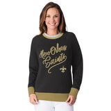 Officially Licensed NFL Women's Fleece Hail Mary Sweatshirt by Glll-New Orleans Saints