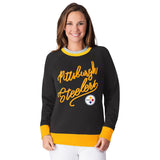Officially Licensed NFL Women's Fleece Hail Mary Sweatshirt by Glll-Pittsburgh Steelers