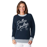 Officially Licensed NFL Women's Fleece Hail Mary Sweatshirt by Glll-Dallas Cowboys