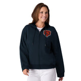 Officially Licensed NFL Women's Full-Zip Hoodie by Glll-Chicago Bears