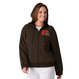 Officially Licensed NFL Women's Full-Zip Hoodie by Glll-Cleveland Browns