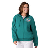 Officially Licensed NFL Women's Full-Zip Hoodie by Glll-Miami Dolphins