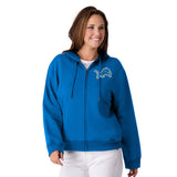 Officially Licensed NFL Women's Full-Zip Hoodie by Glll-Detroit Lions