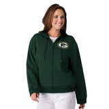 Officially Licensed NFL Women's Full-Zip Hoodie by Glll-Green Bay Packers