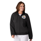 Officially Licensed NFL Women's Full-Zip Hoodie by Glll-Pittsburgh Steelers