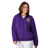 Officially Licensed NFL Women's Full-Zip Hoodie by Glll-Minnesota Vikings