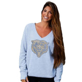 Officially Licensed NFL Womens Love Bling Sweatshirt by Cuce -Chicago Bears