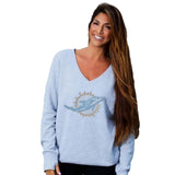 Officially Licensed NFL Womens Love Bling Sweatshirt by Cuce -Miami Dolphins