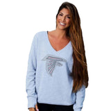 Officially Licensed NFL Womens Love Bling Sweatshirt by Cuce -Atlanta Falcons