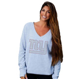 Officially Licensed NFL Womens Love Bling Sweatshirt by Cuce -New York Giants