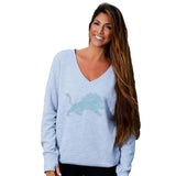Officially Licensed NFL Womens Love Bling Sweatshirt by Cuce -Detroit Lions