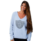 Officially Licensed NFL Womens Love Bling Sweatshirt by Cuce -Oakland Raiders