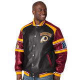 Officially Licensed NFL Faux Leather Varsity Jacket by Glll-Washington Redskins