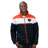 Officially Licensed NFL Men's Cold Front Quilted Puffer Jacket by Glll-Chicago Bears