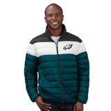 Officially Licensed NFL Men's Cold Front Quilted Puffer Jacket by Glll-Philadelphia Eagles