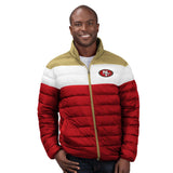 Officially Licensed NFL Men's Cold Front Quilted Puffer Jacket by Glll-San Francisco  49ERS