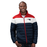 Officially Licensed NFL Men's Cold Front Quilted Puffer Jacket by Glll-New England Patriots
