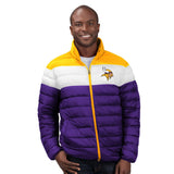 Officially Licensed NFL Men's Cold Front Quilted Puffer Jacket by Glll-Minnesota Vikings