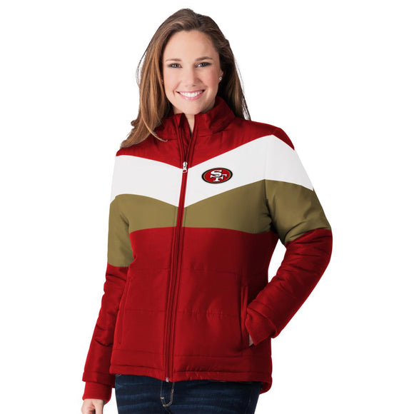 Officially Licensed NFL Women's Slap Shot Jacket by Glll -San Francisco  49ERS