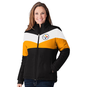 AS IS Officially Licensed NFL Women's Slap Shot Jacket by Glll -Pittsburgh Steelers