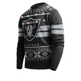 "AS IS" Officially Licensed NFL LightUp Sweater by Team Beans -Oakland Raiders
