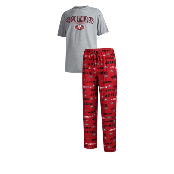 Officially Licensed NFL Men's Fairway Pajama Set by Concepts Sports -San Francisco  49ERS