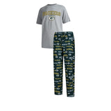 Officially Licensed NFL Men's Fairway Pajama Set by Concepts Sports -Green Bay Packers