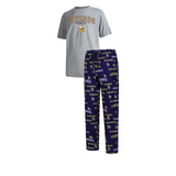 Officially Licensed NFL Men's Fairway Pajama Set by Concepts Sports -Minnesota Vikings