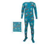 Officially Licensed NFL Keystone Footed Union Suit by Concepts Sport-Miami Dolphins