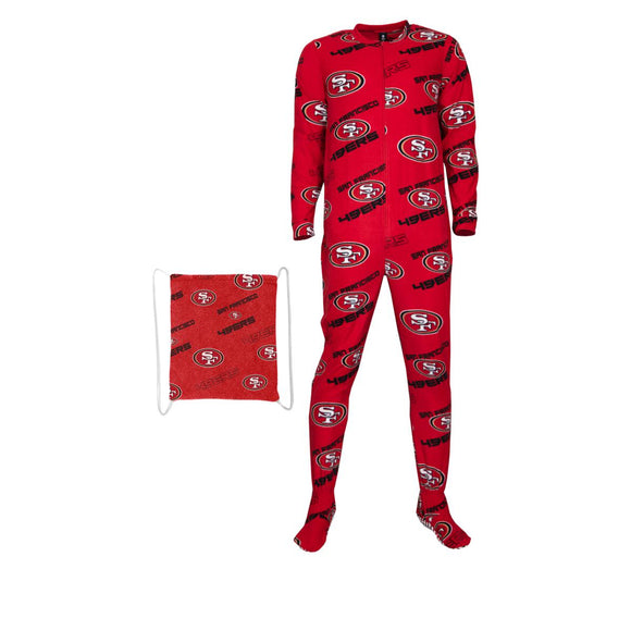 Officially Licensed NFL Keystone Footed Union Suit by Concepts Sport-San Francisco  49ERS