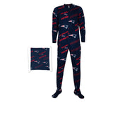 Officially Licensed NFL Keystone Footed Union Suit by Concepts Sport-New England Patriots