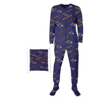 Officially Licensed NFL Keystone Footed Union Suit by Concepts Sport-Baltimore Ravens