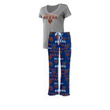 Officially Licensed NFL Women's Fairway Pajama Set by Concepts Sports -Chicago Bears