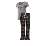 Officially Licensed NFL Women's Fairway Pajama Set by Concepts Sports -Cincinnati Bengals