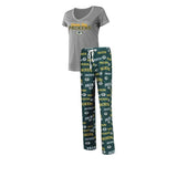 Officially Licensed NFL Women's Fairway Pajama Set by Concepts Sports -Green Bay Packers