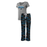 Officially Licensed NFL Women's Fairway Pajama Set by Concepts Sports -Carolina Panthers