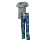 Officially Licensed NFL Women's Fairway Pajama Set by Concepts Sports -Seattle Seahawks