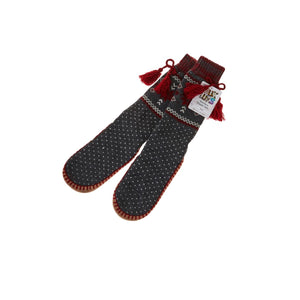 Muk Luks Traditional Tassel Knit Slipper Socks